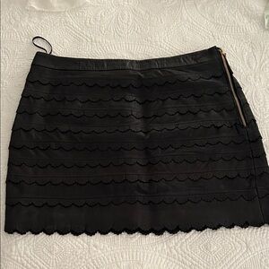 Leifsdottir Black Scalloped Mini Skirt